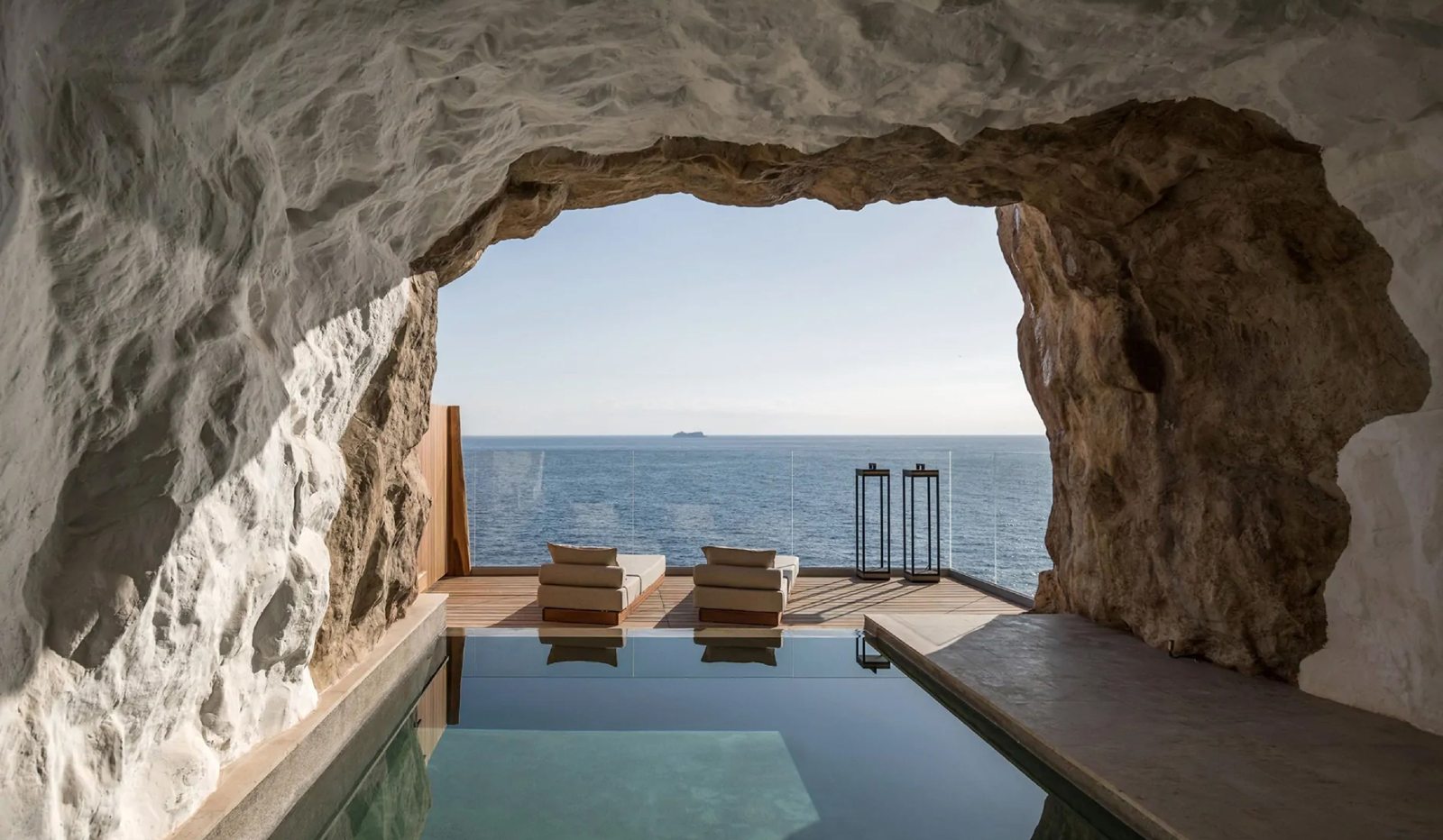 Cave pool overlooking the sea